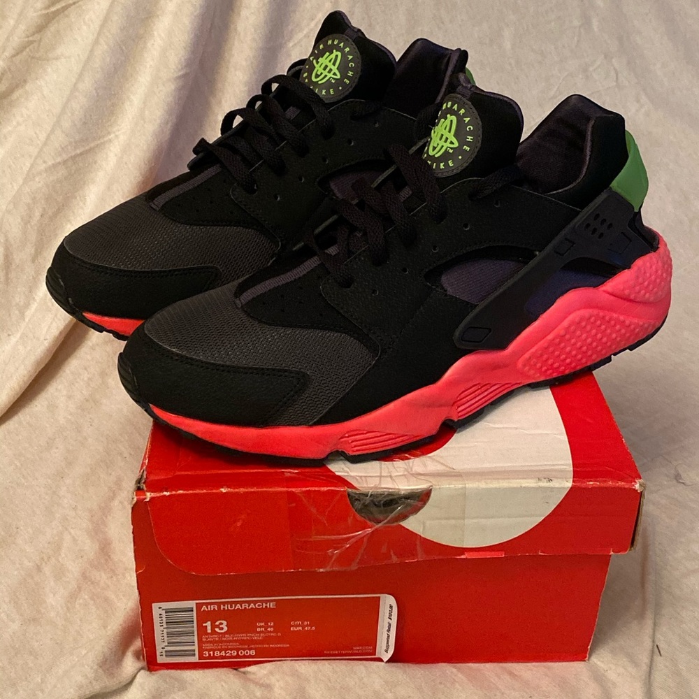 Nike Air Huarache Black and Pink Men's Shoes